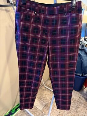 Maurice's Burgundy Plaid Dress Pants